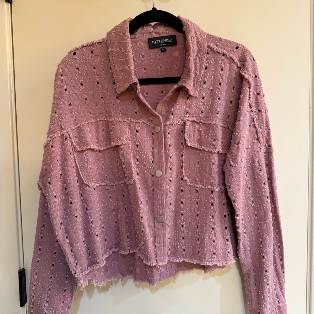 Kittenish Mauve Textured Blouse